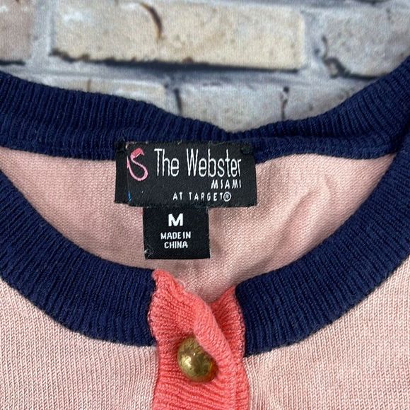 Women’s The Webster Pink & Blue Rayon Blend Button Down Pocket Cardigan (M) P02 - Picture 3 of 9